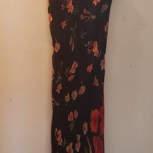 Floral print dress with shawl